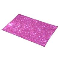 Pink Sparkle Sparkly Glitter Girly Girl Stuff Glam Cloth Placemat